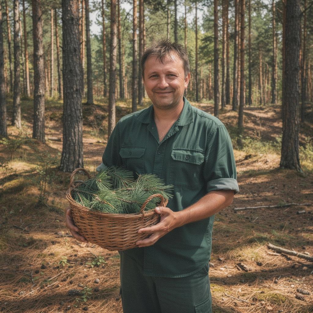 Fenyőtűk közeli képe, a frissesség és az erdő illatával.