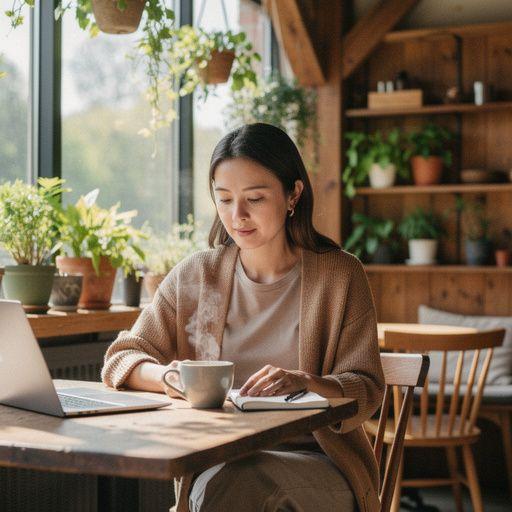 Fenyőtű tea szervírozása, díszített csészében és tányéron.